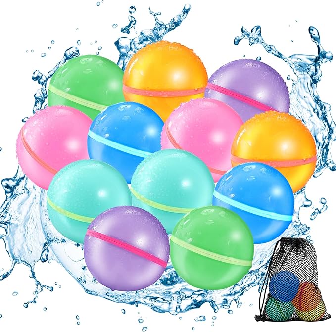 12 Globos de agua  tipo bombitas "reutilizables"