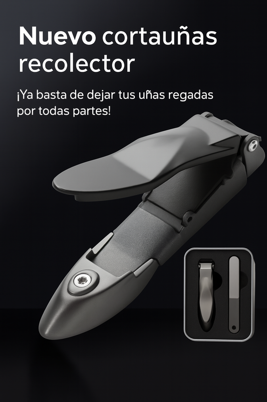 Corta uñas recolector + lima de acero inoxidable