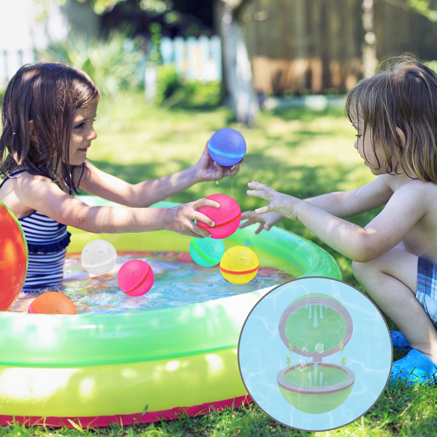 12 Globos de agua  tipo bombitas "reutilizables"